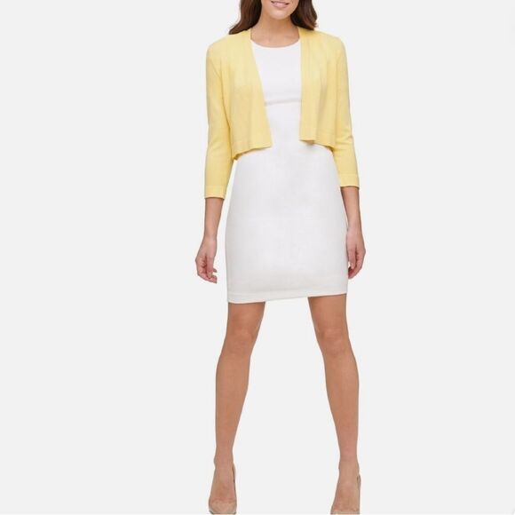 Tommy Hilfiger Yellow Button Sleeve Cardigan - Picture 1 of 5